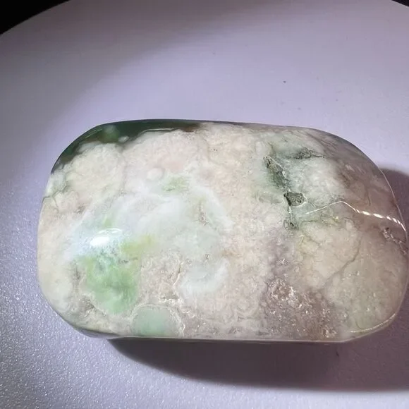 Green Flower Agate Crystal Palmstone (7) - Picture 5 of 11